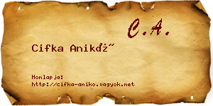 Cifka Anikó névjegykártya